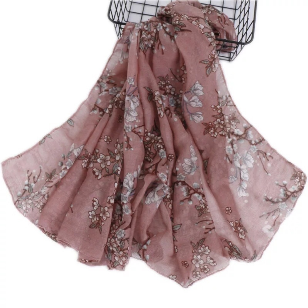 Light Thin Floral Scarf